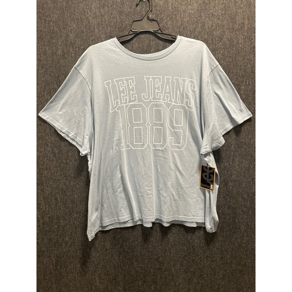 Lee Tops - Lee Jeans 1889 Graphic T-Shirt Light Blue Cotton Crewneck Womens 4X New